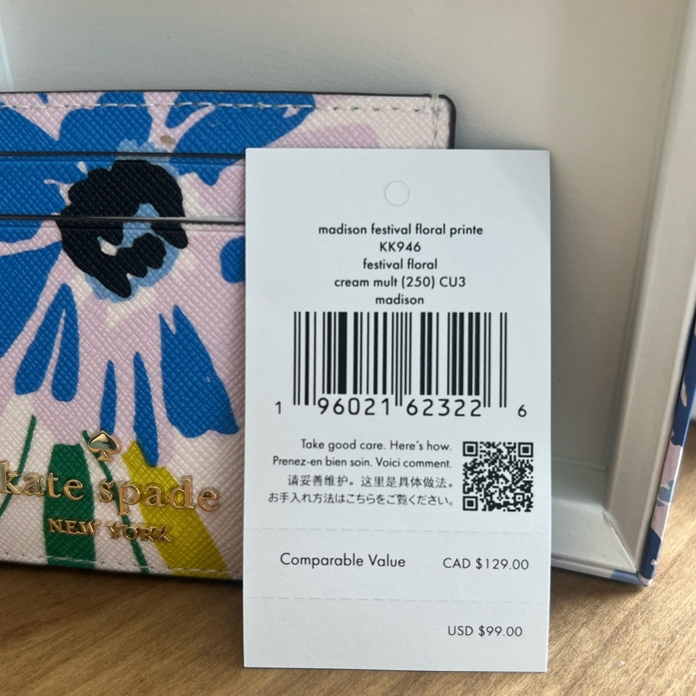 Kate Spade Madison Festival Floral Print Card Holder New in Box - Picture 5 of 8